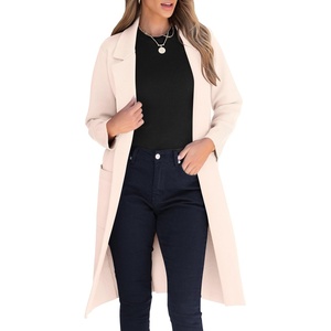 image:imageANRABESS Womens Cardigan Sweater 2026 Fall Outfits Knitted Lapel Long Coats CoatigansApricot