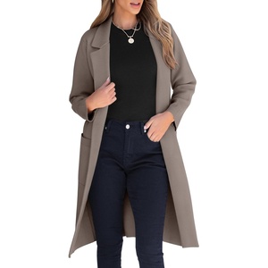 image:imageANRABESS Womens Cardigan Sweater 2026 Fall Outfits Knitted Lapel Long Coats CoatigansGray