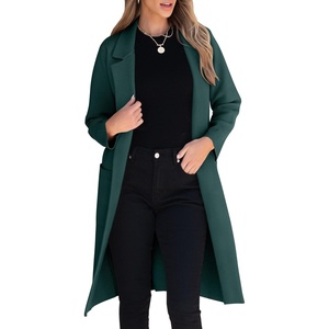 image:imageANRABESS Womens Cardigan Sweater 2026 Fall Outfits Knitted Lapel Long Coats CoatigansGreen