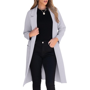 image:imageANRABESS Womens Cardigan Sweater 2026 Fall Outfits Knitted Lapel Long Coats CoatigansGrey Purple