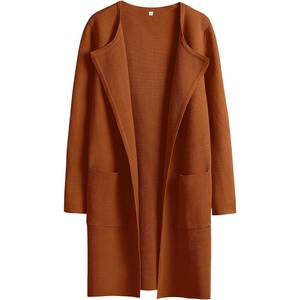 image:imageANRABESS Womens Cardigan Sweater Open Front Knit Long Coatigan Dressy Casual Jacket Coat 2026 Fall Outfits Classy ClothesOrange Rust