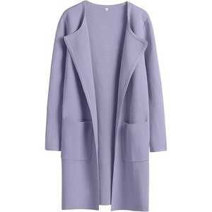 image:imageANRABESS Womens Cardigan Sweater Open Front Knit Long Coatigan Dressy Casual Jacket Coat 2026 Fall Outfits Classy ClothesPurple Gray