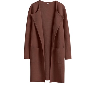 image:imageANRABESS Womens Cardigan Sweater Open Front Knit Long Coatigan Dressy Casual Jacket Coat 2026 Fall Outfits Classy ClothesRed Brown