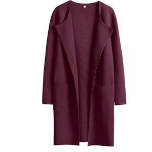 image:imageANRABESS Womens Cardigan Sweater Open Front Knit Long Coatigan Dressy Casual Jacket Coat 2026 Fall Outfits Classy ClothesWine Red