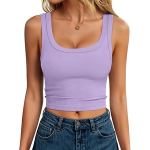 image:imageANRABESS Womens Crop Tank Tops Soft Breathable Ribbed Slim Fit Comfy for BasicCasualGoing OutampDaily WearLight Purple