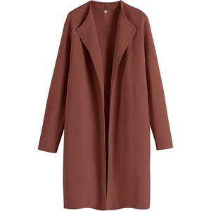 image:imageANRABESS Womens Long Cardigans Sweater 2026 Fall Dressy Casual Lapel Knit Warm Trench Coatigan Oversized Blazer Jacket CoatCoffee