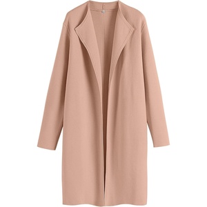 image:imageANRABESS Womens Long Cardigans Sweater 2026 Fall Dressy Casual Lapel Knit Warm Trench Coatigan Oversized Blazer Jacket CoatDeep Apricot