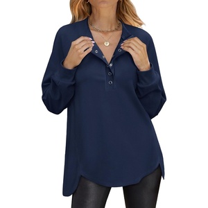 image:imageANRABESS Womens Long Sleeve Henley Tops Tunic Sweatshirt Loose Slit Casual Button Shirts Pullover 2026 Fall Winter OutfitsNavy Blue