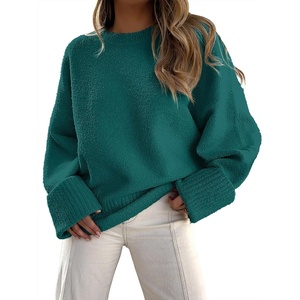 image:imageANRABESS Womens Oversized Sweaters 2026 Long Sleeve Fuzzy Knit Casual Chunky Pullover Sweater Fall Outfits ClothesDark Green