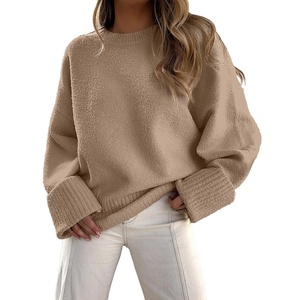 image:imageANRABESS Womens Oversized Sweaters 2026 Long Sleeve Fuzzy Knit Casual Chunky Pullover Sweater Fall Outfits ClothesLight Camel
