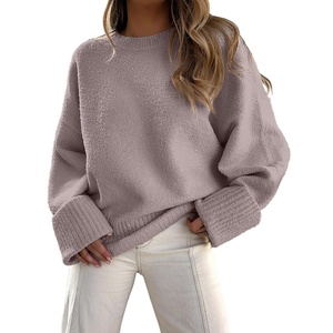 image:imageANRABESS Womens Oversized Sweaters 2026 Long Sleeve Fuzzy Knit Casual Chunky Pullover Sweater Fall Outfits ClothesLight Purple