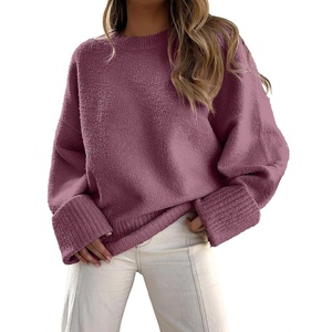 image:imageANRABESS Womens Oversized Sweaters 2026 Long Sleeve Fuzzy Knit Casual Chunky Pullover Sweater Fall Outfits ClothesMauve Pink