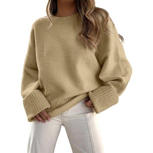 image:imageANRABESS Womens Oversized Sweaters 2026 Long Sleeve Fuzzy Knit Casual Chunky Pullover Sweater Fall Outfits ClothesYellow Tan