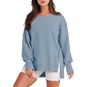 image:imageANRABESS Womens Oversized Sweatshirts Crew Neck Long Sleeve Shirts Casual Loose Slit 2026 Fall Outfits Y2K Teen Girls ClothesLight Blue
