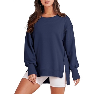 image:imageANRABESS Womens Oversized Sweatshirts Crew Neck Long Sleeve Shirts Casual Loose Slit 2026 Fall Outfits Y2K Teen Girls ClothesNavy Blue