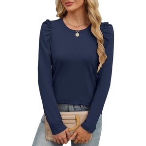 image:imageANRABESS Womens Puff Long Sleeve Shirts Crewneck Fall Tops Basic Dressy Casual Blouses 2026 Trendy OutfitsNavy Blue