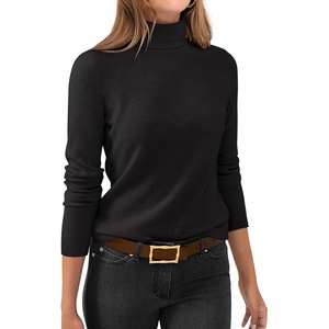image:imageANRABESS Womens Turtleneck Long Sleeve Sweater Tops Casual Soft Knit Fit Lightweight Basic Pullover 2026 Fall Work OutfitsBlack