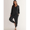 image:imageANRABESS Jumpsuits for Women 2026 Fall Long Sleeve Casual Loose Fit Romper Lounge One Piece Pajamas Outfits JumperBlack