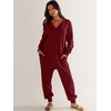 image:imageANRABESS Jumpsuits for Women 2026 Fall Long Sleeve Casual Loose Fit Romper Lounge One Piece Pajamas Outfits JumperBurgundy