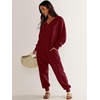 image:imageANRABESS Jumpsuits for Women 2026 Fall Long Sleeve Casual Loose Fit Romper Lounge One Piece Pajamas Outfits JumperBurgundy