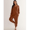 image:imageANRABESS Jumpsuits for Women 2026 Fall Long Sleeve Casual Loose Fit Romper Lounge One Piece Pajamas Outfits JumperBurnt Orange
