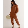 image:imageANRABESS Jumpsuits for Women 2026 Fall Long Sleeve Casual Loose Fit Romper Lounge One Piece Pajamas Outfits JumperBurnt Orange