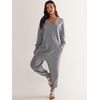 image:imageANRABESS Jumpsuits for Women 2026 Fall Long Sleeve Casual Loose Fit Romper Lounge One Piece Pajamas Outfits JumperGrey