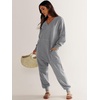 image:imageANRABESS Jumpsuits for Women 2026 Fall Long Sleeve Casual Loose Fit Romper Lounge One Piece Pajamas Outfits JumperGrey