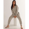 image:imageANRABESS Jumpsuits for Women 2026 Fall Long Sleeve Casual Loose Fit Romper Lounge One Piece Pajamas Outfits JumperGrey Beige