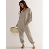 image:imageANRABESS Jumpsuits for Women 2026 Fall Long Sleeve Casual Loose Fit Romper Lounge One Piece Pajamas Outfits JumperGrey Beige