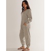 image:imageANRABESS Jumpsuits for Women 2026 Fall Long Sleeve Casual Loose Fit Romper Lounge One Piece Pajamas Outfits JumperGrey Beige