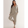 image:imageANRABESS Jumpsuits for Women 2026 Fall Long Sleeve Casual Loose Fit Romper Lounge One Piece Pajamas Outfits JumperGrey Beige