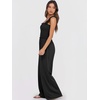 image:imageANRABESS Jumpsuits for Women Casual Smocked Sleeveless Wide Leg Comfy Rompers With Pockets Summer Vacation amp Dressy WearBlack