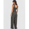 image:imageANRABESS Jumpsuits for Women Casual Smocked Sleeveless Wide Leg Comfy Rompers With Pockets Summer Vacation amp Dressy WearBlack Floral