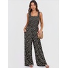 image:imageANRABESS Jumpsuits for Women Casual Smocked Sleeveless Wide Leg Comfy Rompers With Pockets Summer Vacation amp Dressy WearBlack Floral