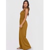 image:imageANRABESS Jumpsuits for Women Casual Smocked Sleeveless Wide Leg Comfy Rompers With Pockets Summer Vacation amp Dressy WearBrownish Yellow