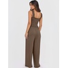 image:imageANRABESS Jumpsuits for Women Casual Smocked Sleeveless Wide Leg Comfy Rompers With Pockets Summer Vacation amp Dressy WearCoffee