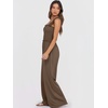 image:imageANRABESS Jumpsuits for Women Casual Smocked Sleeveless Wide Leg Comfy Rompers With Pockets Summer Vacation amp Dressy WearCoffee