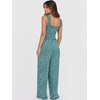 image:imageANRABESS Jumpsuits for Women Casual Smocked Sleeveless Wide Leg Comfy Rompers With Pockets Summer Vacation amp Dressy WearDeep Green Floral