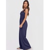 image:imageANRABESS Jumpsuits for Women Casual Smocked Sleeveless Wide Leg Comfy Rompers With Pockets Summer Vacation amp Dressy WearNavy Blue