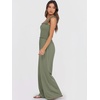 image:imageANRABESS Jumpsuits for Women Casual Smocked Sleeveless Wide Leg Comfy Rompers With Pockets Summer Vacation amp Dressy WearOlive