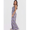 image:imageANRABESS Jumpsuits for Women Casual Smocked Sleeveless Wide Leg Comfy Rompers With Pockets Summer Vacation amp Dressy WearPurple Flora