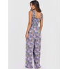 image:imageANRABESS Jumpsuits for Women Casual Smocked Sleeveless Wide Leg Comfy Rompers With Pockets Summer Vacation amp Dressy WearPurple Flora
