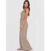 image:imageANRABESS Jumpsuits for Women Casual Smocked Sleeveless Wide Leg Comfy Rompers With Pockets Summer Vacation amp Dressy WearTaupe