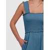 image:imageANRABESS Jumpsuits for Women Casual Smocked Sleeveless Wide Leg Comfy Rompers With Pockets Summer Vacation amp Dressy WearTeal Blue