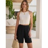 image:imageANRABESS Linen Shorts for Women Casual Summer High Waisted Wide Leg Lounge Beach Vacation Shorts with PocketsBlack