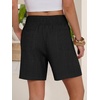 image:imageANRABESS Linen Shorts for Women Casual Summer High Waisted Wide Leg Lounge Beach Vacation Shorts with PocketsBlack
