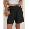 image:imageANRABESS Linen Shorts for Women Casual Summer High Waisted Wide Leg Lounge Beach Vacation Shorts with PocketsBlack