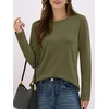 image:imageANRABESS Long Sleeve Shirts for WomenSoft Stretchy WrinkleFree TopsCasual Crew Neck T Shirt for Work Daily FallArmy Green
