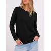 image:imageANRABESS Long Sleeve Shirts for WomenSoft Stretchy WrinkleFree TopsCasual Crew Neck T Shirt for Work Daily FallBlack